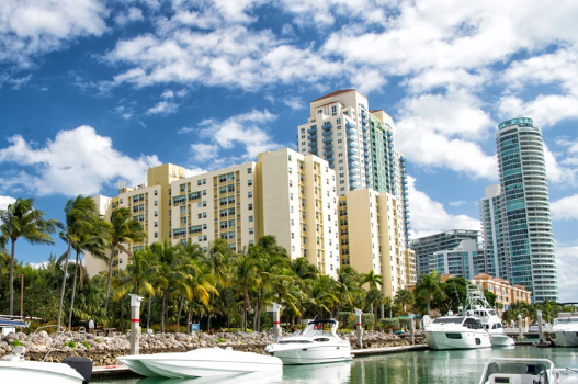 South Florida high-rise condos with boats in the foreground South Florida high-rise condos with boats in the foreground