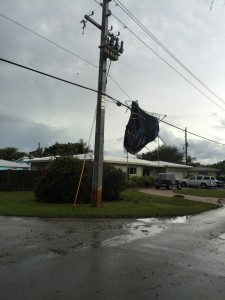 Trampoline lifted in severe winds 